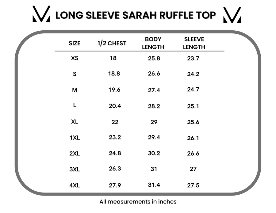 IN STOCK Long Sleeve Sarah Ruffle - Olive FINAL SALE