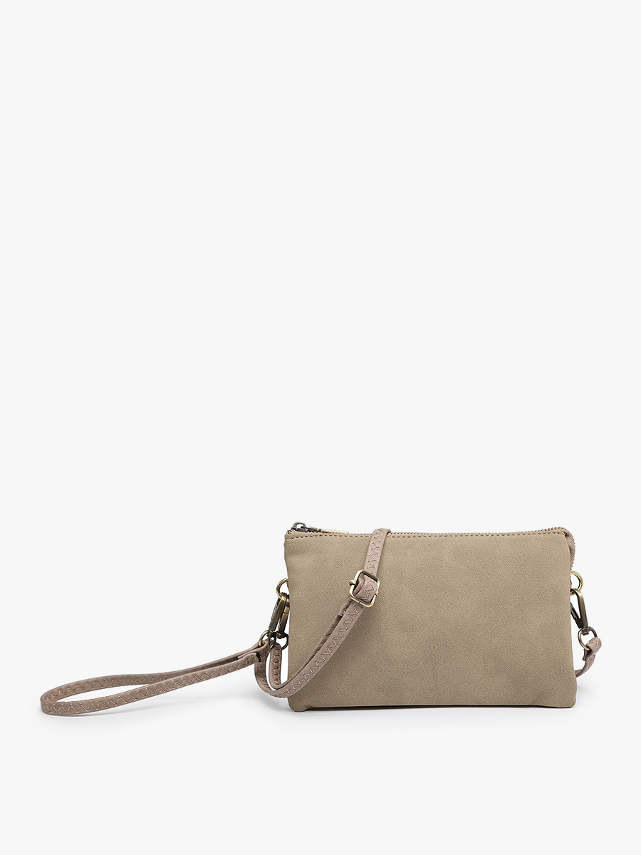 Riley Suede Crossbody/Wristlet: Navy