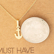 Dainty Anchor Pendant Necklace: Rose Gold