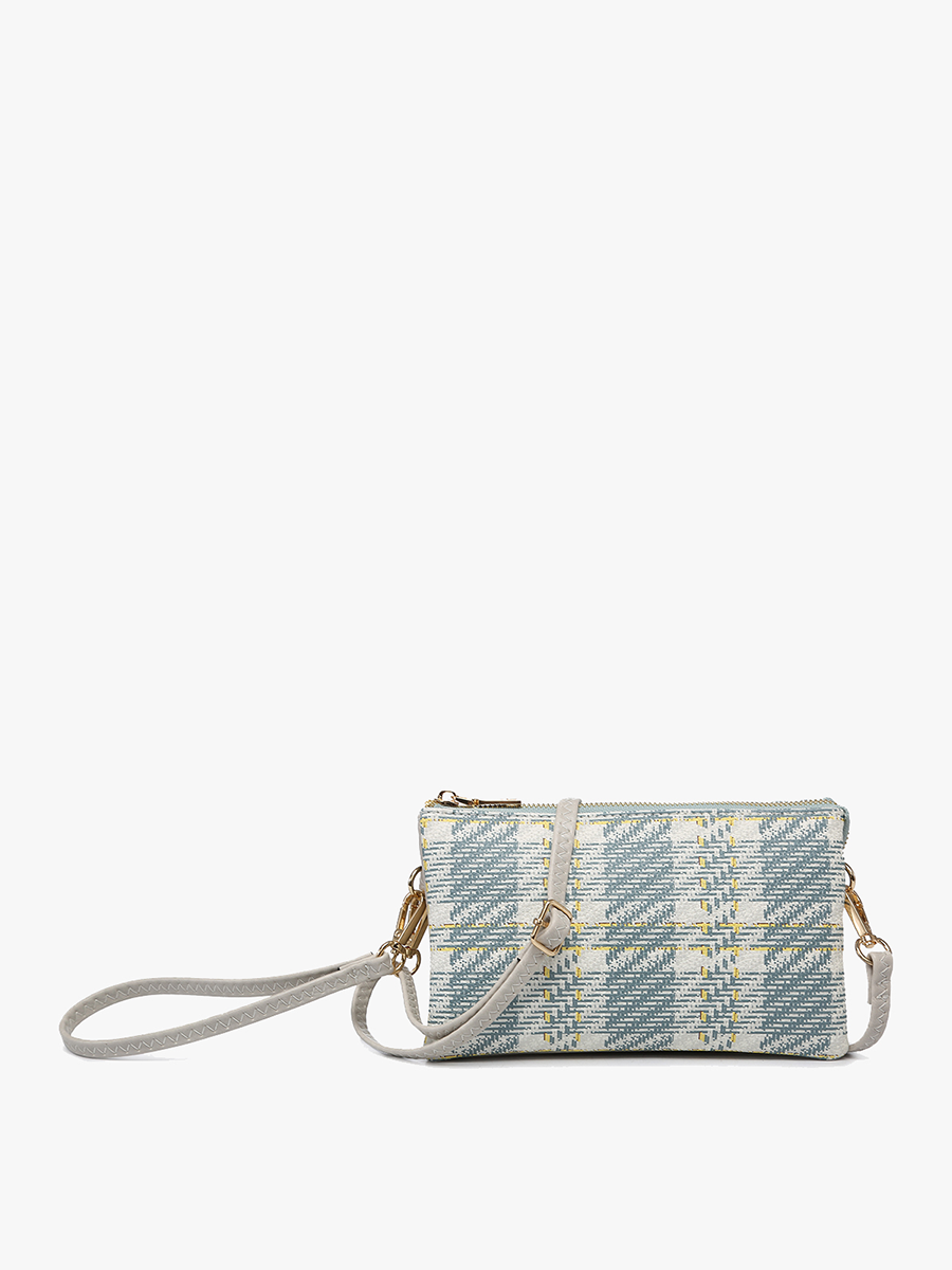 Riley Plaid Crossbody/Wristlet: Green