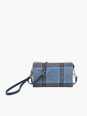 Riley Plaid Crossbody/Wristlet: Green