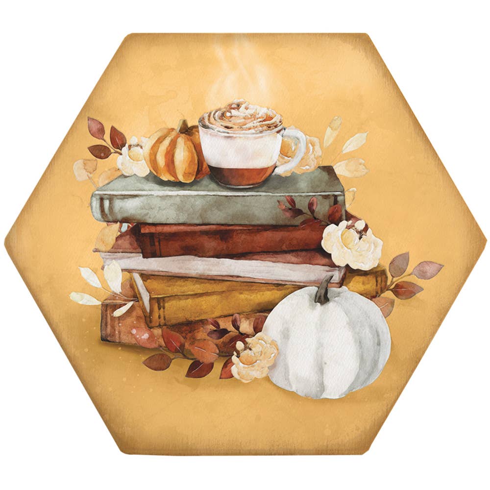 Fall Books Coffee Coasters