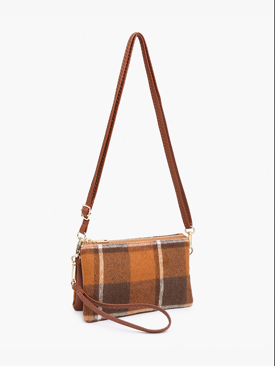 Riley Plaid Crossbody/Wristlet: Green