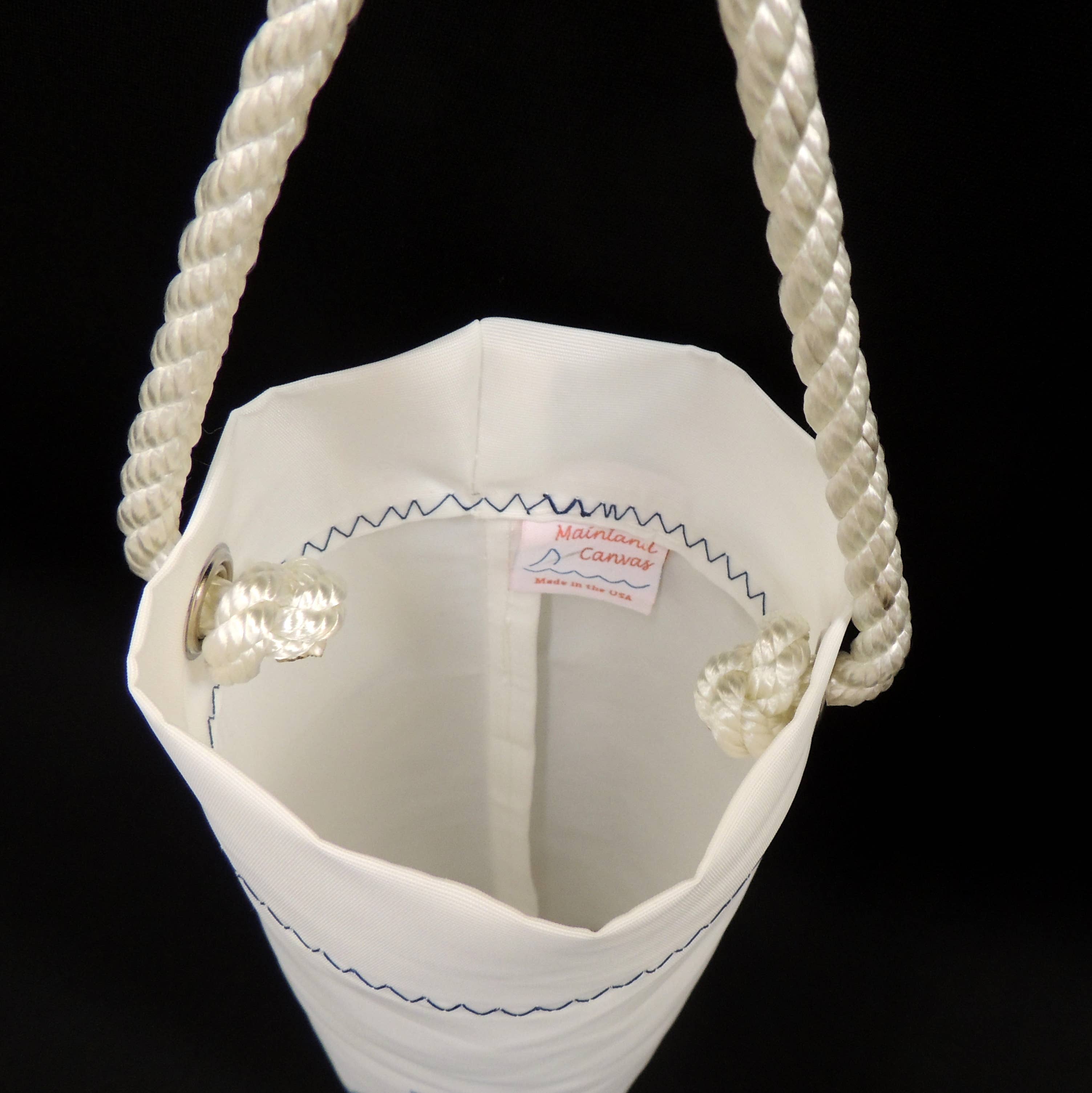 Sailcloth Wine Tote with Blue Whale Design