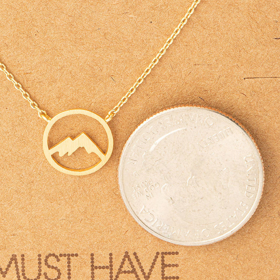 Mountain Range Pendant Necklace: Gold