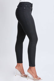 Hyperstretch Mid-Rise Skinny Jean: BLACK