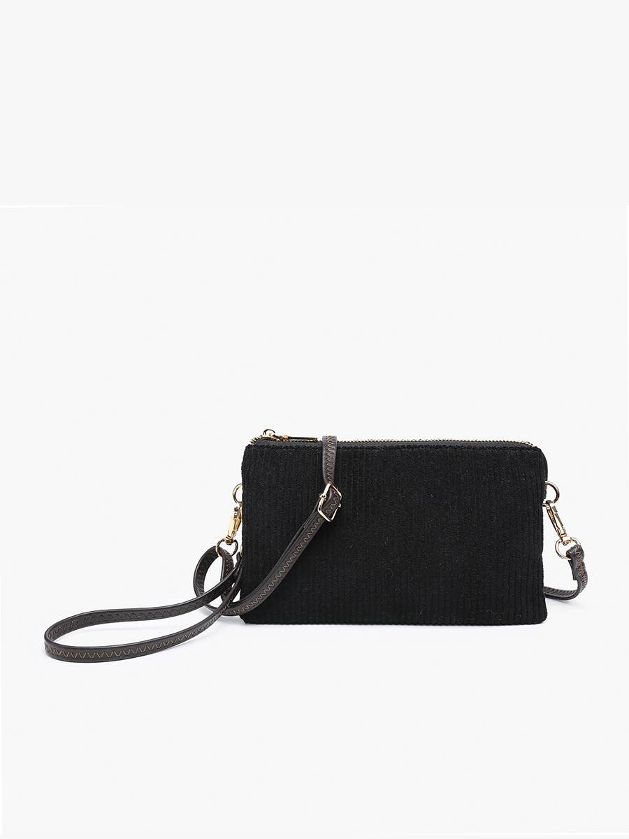 Riley Corduroy Crossbody/Wristlet: Brown