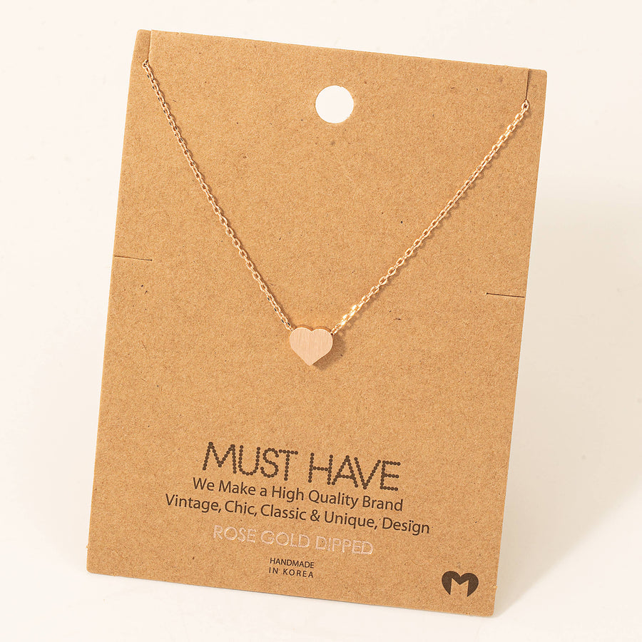 Dainty Heart Pendant Necklace: Gold