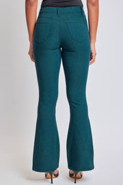 Hyperstretch High-Rise Flares- Blue Steel