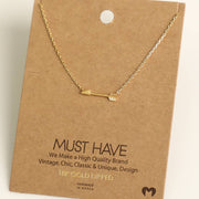 Love Arrow Pendant Necklace: Gold