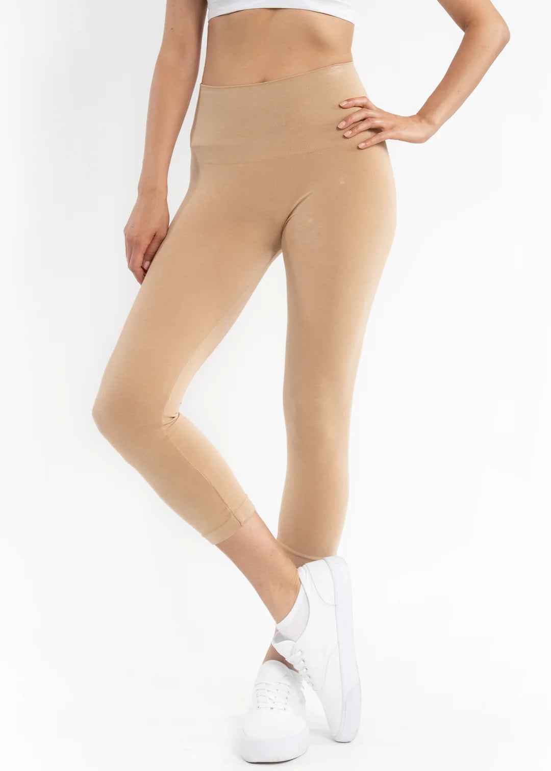 Buy Go Colors Women Beige Solid Cropped Leggings - Leggings for Women  2701758 | Myntra