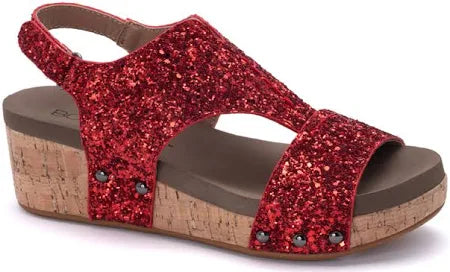 Refreshing Wedge- Red Glitter