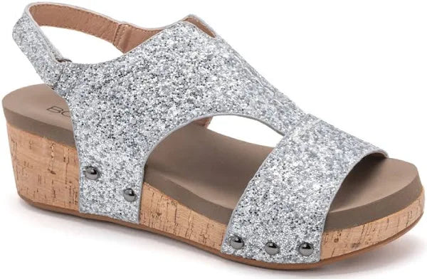 Refreshing Wedge- Silver Glitter