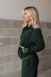 Never Better Button Top - Forest Green