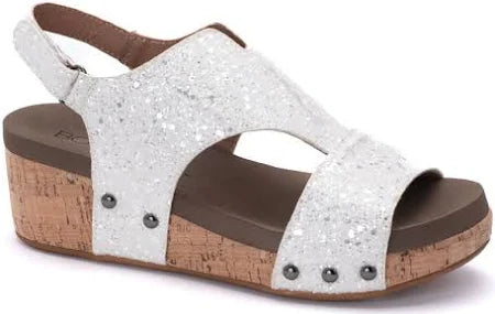 Refreshing Wedge- White Glitter