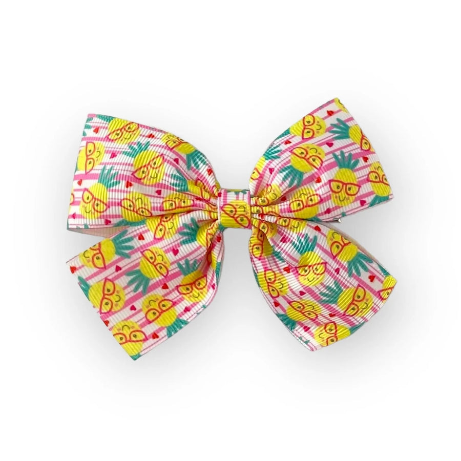 Kids Pineapple with Glasses Hair Bow