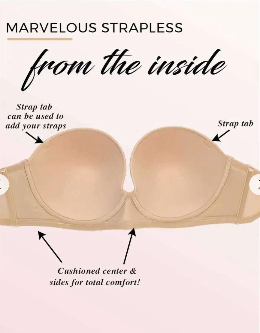 Marvelous Strapless Full Busted Underwire Bra  Full figure strapless bra, Strapless  bra, Bridal bra